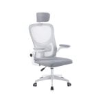 Silla de Oficina Adec Aero Respaldo de Malla con Reposacabezas Regulable Gris Claro 106-116x62x62 cm