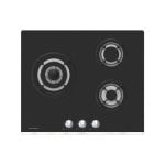 Placa de Gas Aspes AGW3601N 3 Fuegos 6050 W Negra Acero Integrable