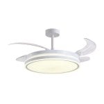 Ventilador de Techo Bel Air Home Rodas 72W 4 Aspas Retráctiles 108 cm LED Blanco