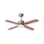 Ventilador de Techo Kenia Shakespear 18W 4 Aspas LED Marrón Bel Air Home Ø107 cm