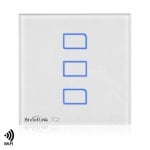 Interruptor Táctil WiFi de 3 Pulsadores Dam Electronics, Control Remoto RF 433MHz, Panel Monocristalino