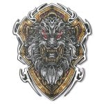 Puzzle en bois DIY forme silhouette lion Dam Electronics A4 multicolore