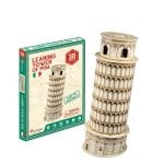 Puzle 3D Torre de Pisa Dam Electronics, 8 Piezas, EPS y Madera de Tilo, Montaje sin Herramientas