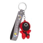 Llavero 3D Squid Rouge avec Porte-clés en Silicone Couleur Aléatoire Vigilante Cercle Dam Electronics