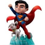 Figura Superman Legacy Superman & Krypto Minico Iron Studios