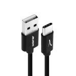 USB-Kabel Akashi ALTCABUSBCBLK 1 m USB-A auf USB-C Schwarz