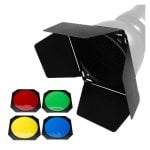 Barndoor Godox BD-04 Kit com Filtros de Cor e Grelha para Reflector 7"