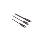 Câble audio Hama 75122295 2 x RCA Mâle vers Jack 3,5 mm Mâle 1,5 m Noir