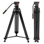 Videostativ K&F CONCEPT VA18 mit VH081 Fluidkopf Aluminium 8 kg 184 cm