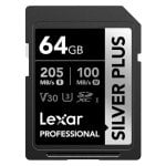 Carte SDXC Lexar Professional SILVER PLUS 64Go V30 UHS-I 205Mo/s 100Mo/s