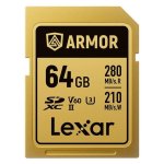 Scheda SD Lexar Armor Gold 64GB UHS-II V60 IP68 Acciaio Inossidabile