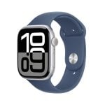 Apple Watch Series 10 GPS NFC 46mm OLED Silber Blau M/L IP6X Wasserresistenz Pulsmesser