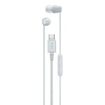 Auricolari Sony IER-EX15C con cavo USB-C per musica e chiamate, microfono e controlli in linea bianchi