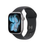 Apple Watch Series 11 GPS NFC 42mm OLED Grau Schwarzes Armband S/M Wasserdicht IP6X SpO2 Pulsuhr SOS