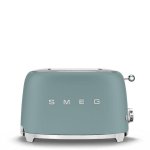Grille-pain rétro Smeg TSF01EGMEU 2 fentes larges 950 W 6 niveaux Réchauffage Décongélation Bagel Vert émeraude mat