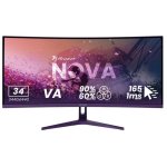 Monitor Arozzi Nova 34" UltraWide QHD 165Hz VA Curvo 1ms Altifalantes Gaming