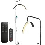 Homcom Lámpara Pestañas Media Luna Con Cabeza Giratoria 350° Negro