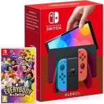 Nintendo Switch OLED Azul Neón/Rojo Neón +  Everybody 1-2