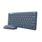 Teclado de tijera Trust Lyra Layout US inalámbrico Azul con ratón y triple conexión