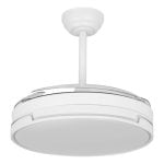 Ventilateur Fabrilamp Papiro DC LED 107 cm télécommande 6 vitesses blanc