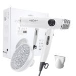 Asciugacapelli PostQuam Veloce Slim Professionale Ionico 1600W con Accessori Grigio