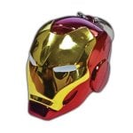 Porte-clés Semic Studios Iron Man casque métal or rouge 50 mm