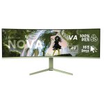 Monitor Arozzi Nova 49" Dual QHD 165Hz VA Curvo Gaming Verde HDR Altavoces 4 ms