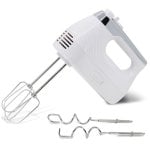 Handmixer Briebe Hm1174wht 400W 5 Geschwindigkeiten Turbo Weiß Edelstahlzubehör