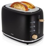 Toaster Briebe TA1166BLK Nordic 2 breite Schlitze 870 W 6 Braeunungsstufen Schwarz