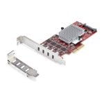 Schnittstellenkarte Startech PEXUSB4C3 USB-C PCIe 4x10Gbps 4 Controller Rot