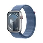 Apple Watch Series 9 GPS + Cellular Bluetooth 4G NFC GPS 45mm Retina OLED Argent Bleu Taille Unique IP6X SpO2
