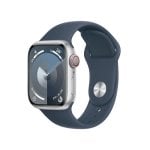 Apple Watch Series 9 GPS + Cellular 4G LTE 41mm Retina OLED Argent Bleu S/M IP6X SpO2 ECG