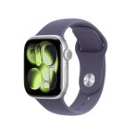 Apple Watch Series 11 GPS NFC 42mm OLED Argent Violet M/L Étanche IP6X SpO2 Cardio Sommeil