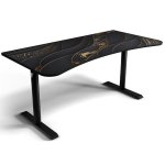 Mesa Gaming Arozzi 160cm Fibra de madera Negro y Oro Altura regulable