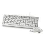 Teclado NGS CocoaKitWhiteFrench membrana layout FR con ratón óptico USB