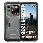 Blackview Xplore 1 Pro 16GB 512GB 6.78" IPS 120Hz 5G Dual SIM Bateria 20000mAh IP69K Android 15 Preto