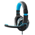 Auriculares Esperanza EGH330B con cable, doble jack 3,5 mm, gaming, micrófono, negro y azul