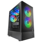 Boîtier gaming Mars Gaming McOnyx MicroATX, grille métallique, 3 ventilateurs ARGB, double chambre, noir