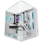 Boîtier gaming ATX Mars Gaming McInfiniolite avec panneau supérieur en verre trempé, double caméra, blanc