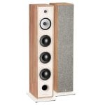 Enceintes Triangle 3 voies filaires 170W effet de sol finition chêne