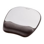 Tappetino per mouse Fellowes 9175801 Schiuma Memory Foam Nero Argento