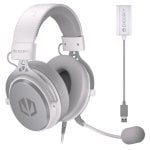 Auriculaires ENDORFY VIRO Plus USB Onyx White filaires USB/Jack pour musique et quotidien, microphone amovible, blanc