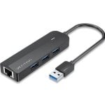 Hub Vention 3 puertos USB 3.0 5 Gbps modelo CHNBB con Gigabit Ethernet y MicroUSB PD