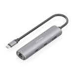 Station d'accueil Aisens ASUC-4P040-GR USB-C Ethernet Gigabit 2xUSB-C 1xUSB-A gris 15 cm