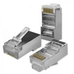 Connecteur Qoltec 54556 RJ45 Cat6 F/UTP Mâle Blindé Argent 100 pièces