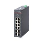 Switch Hikvision DS-3T1512HP-SI-8P4F 8 Puertos Gigabit PoE y 4 SFP Gestión Avanzada Industrial