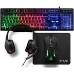 The G-Lab Combo Sulfur Gaming Set QWERTY Spanisch Multicolor mit Headset, Maus und Mauspad