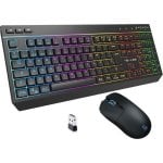 Teclado The G-Lab Combo Tungsten EX de membrana Layout Español triple conexión con retroiluminación RGB y ratón 6400 dpi