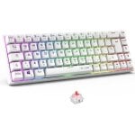 Teclado The G-Lab Keyz Titanium WL mechanisch 65 Prozent Deutsch Layout RGB Weiß