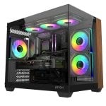Caja ordenador Abysm Danube Sava Nature 285C Micro ATX madera cristal ARGB